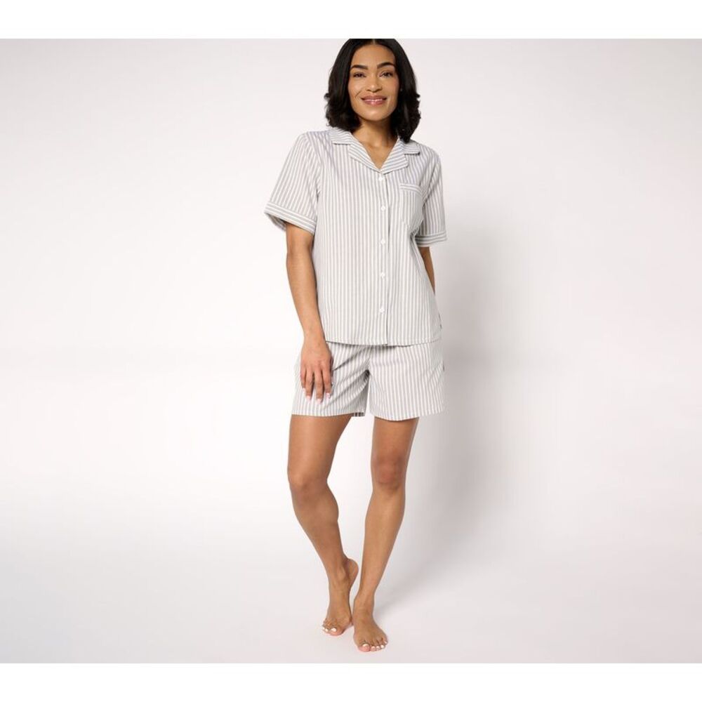 Berkshire Blanket Women's Sleepwear Sz XS 100% Cotton Poplin Notch Green A682673